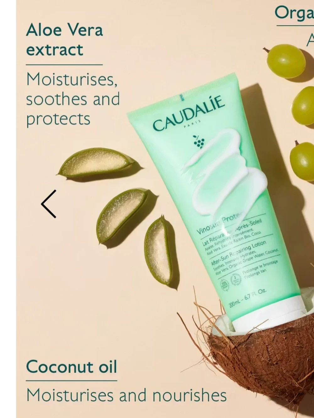 Caudalie Vinosun Protect After-Sun Repairing Lotion - Green